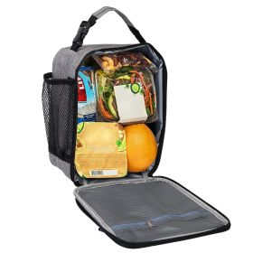 Insulated Lunch Box Portable Work Lunch Pail Bag School Lunchbox Picnic Food Storage Coolbag with Handle (Option: GREY)
