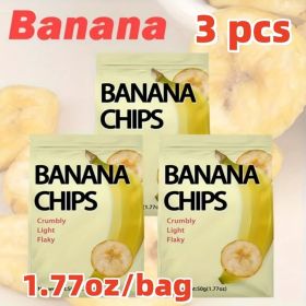 Delicious Banana Chips - 3 Pack (1.77oz Each) | Healthy, Non-Fried (quantity: Banana 50g*3 Bags)